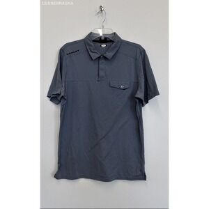 OAKLEY Gray Shirt Mens Short Sleeve Polo Golf‎ Performance Cotton Blend - Size L